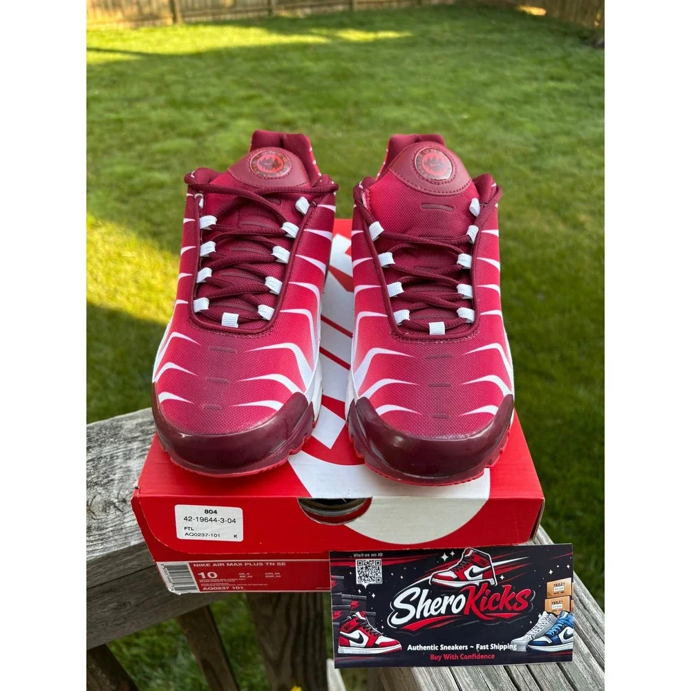 Nike Air Max Plus TN SE Team‎ Red Speed Red White AQ0237-101 Mens Size 10